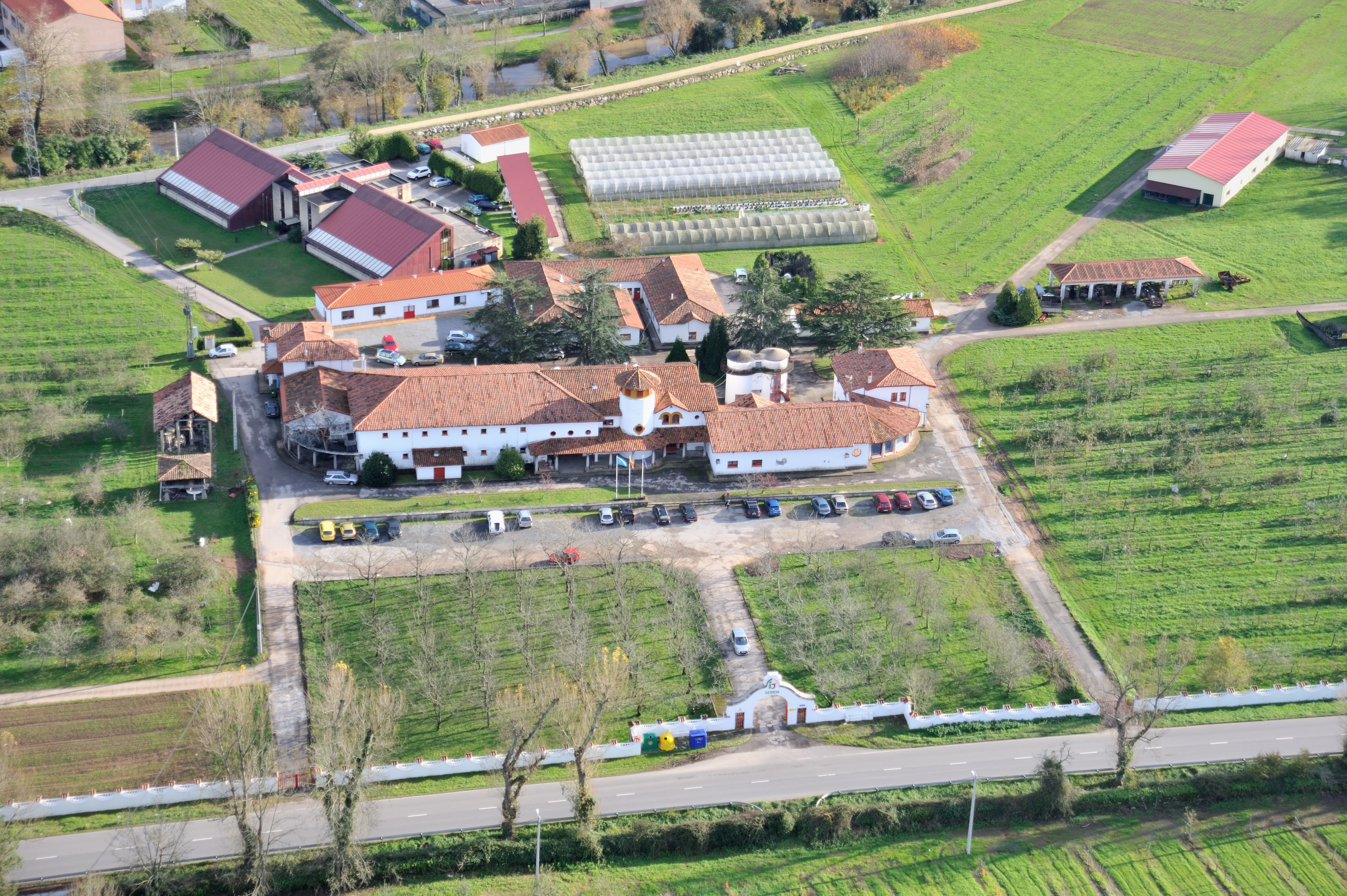 Sede del SERIDA en Villaviciosa, desde el aire.